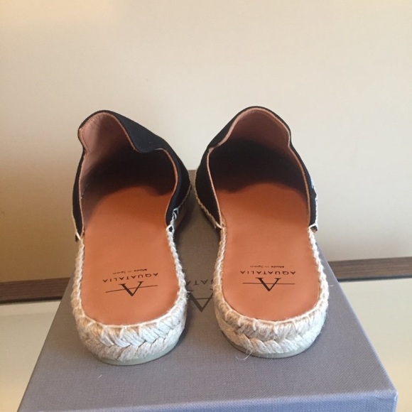Aquatalia Blair Black Espadrille Embroidered Mule - Picture 4 of 5